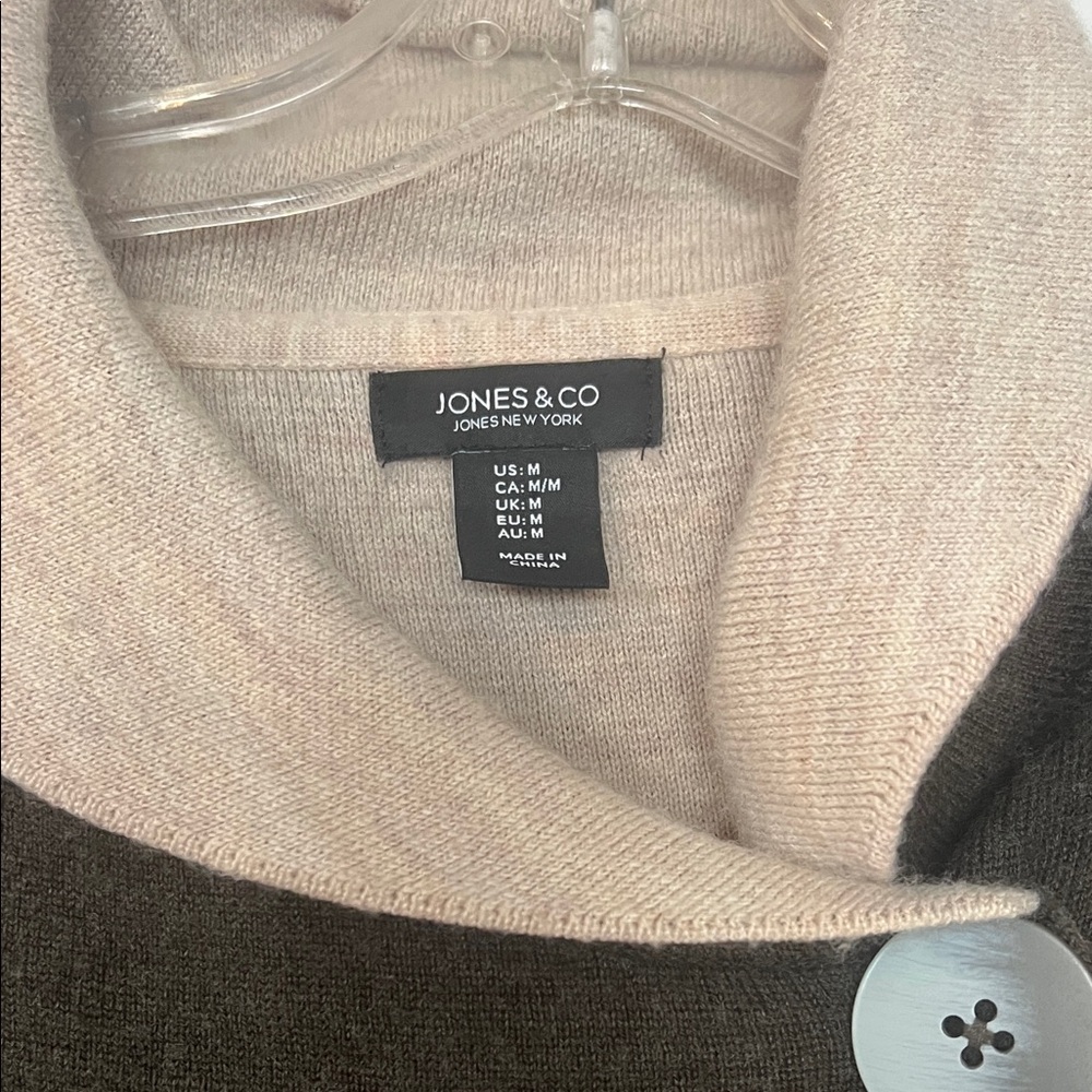 Jones New York Brown and Cream Knit Cardigan - Picture 2 of 3